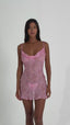LILA SILK DRESS PEONY